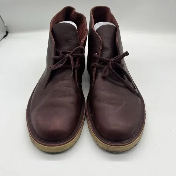 Clarks Originals Men's Desert Boot 9.5 M Burgundy Tumbled Leather 26125547 - Picture 2 of 15